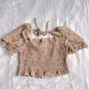 Bohme Cropped Floral Blouse